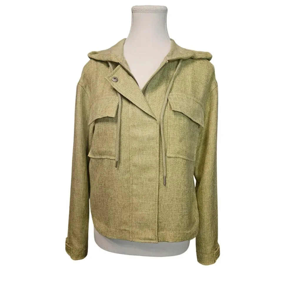NWOT Quality Light Spring Jacket w/ bonus Scarf by Avec Les Filles Hooded XS F44